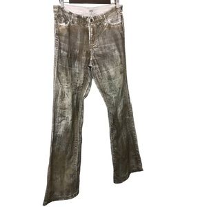 Vintage Cache distressed metallic gold cotton spandex jeans